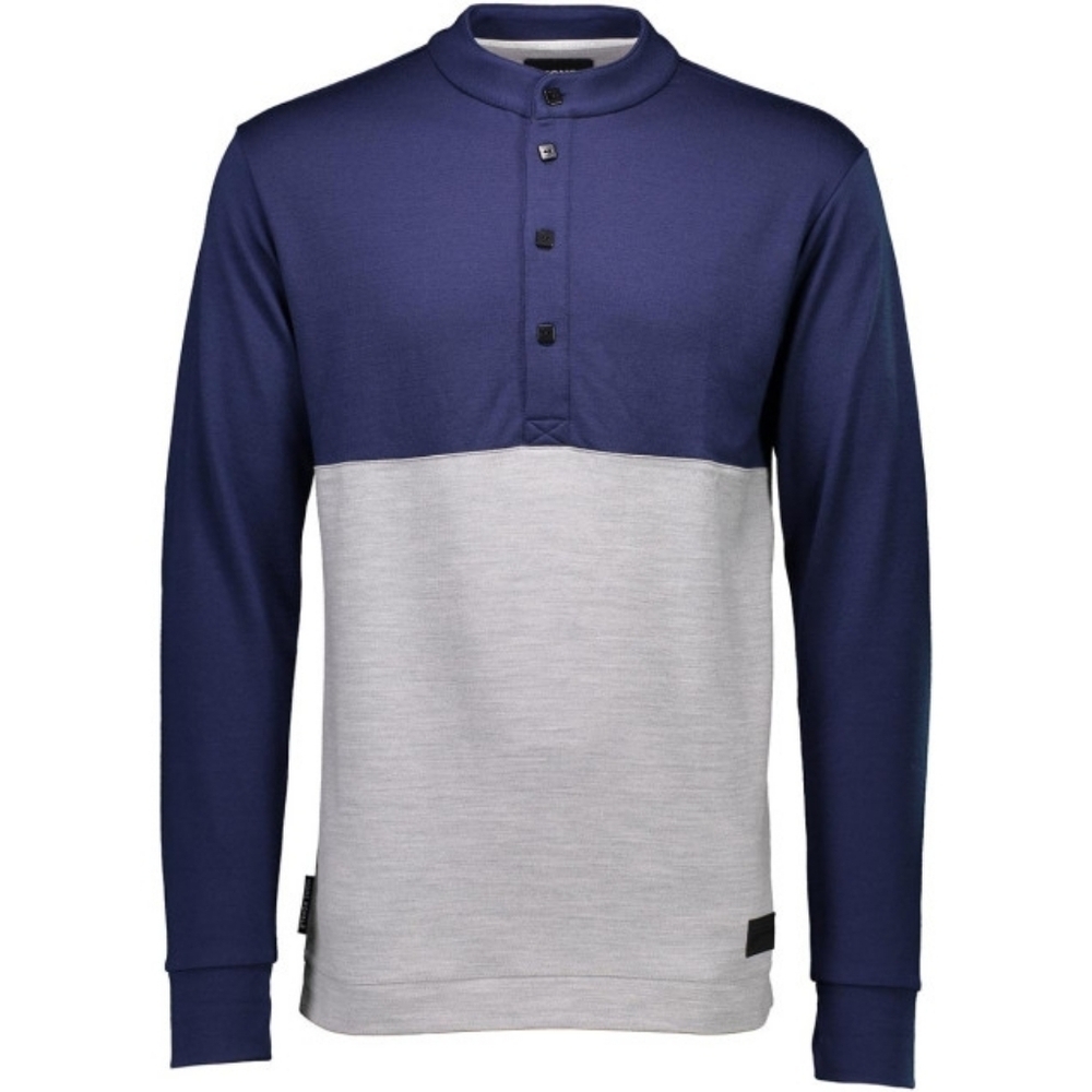 Mons Royale the 19th button down Midweight Henley 100% merino wool long sleeves